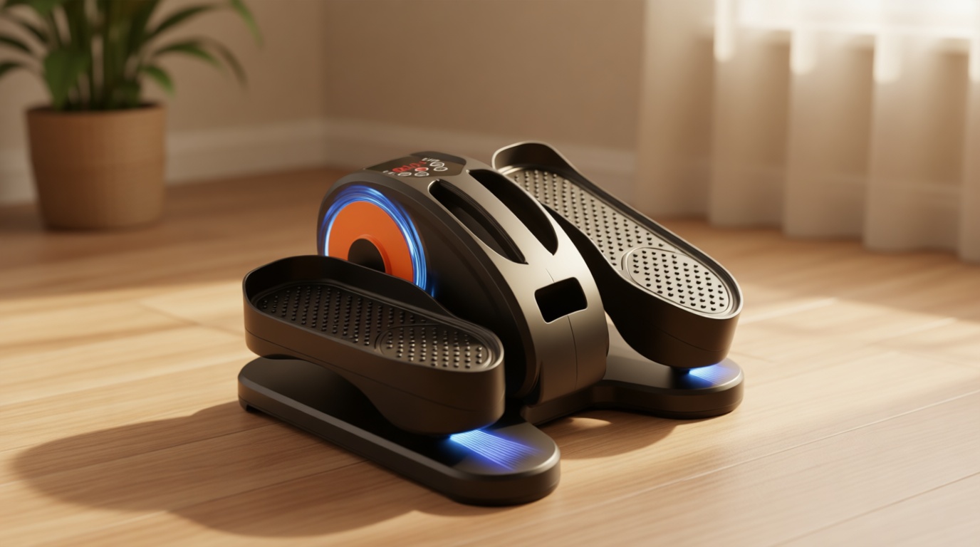 GUGTTR Under Desk Elliptical Machine, Electric Elliptical Leg Exerciser for Seniors Fully Assembled, Quiet & Portable Electric Seated Pedal Exerciser with Remote Control & 12 Adjustable Speeds