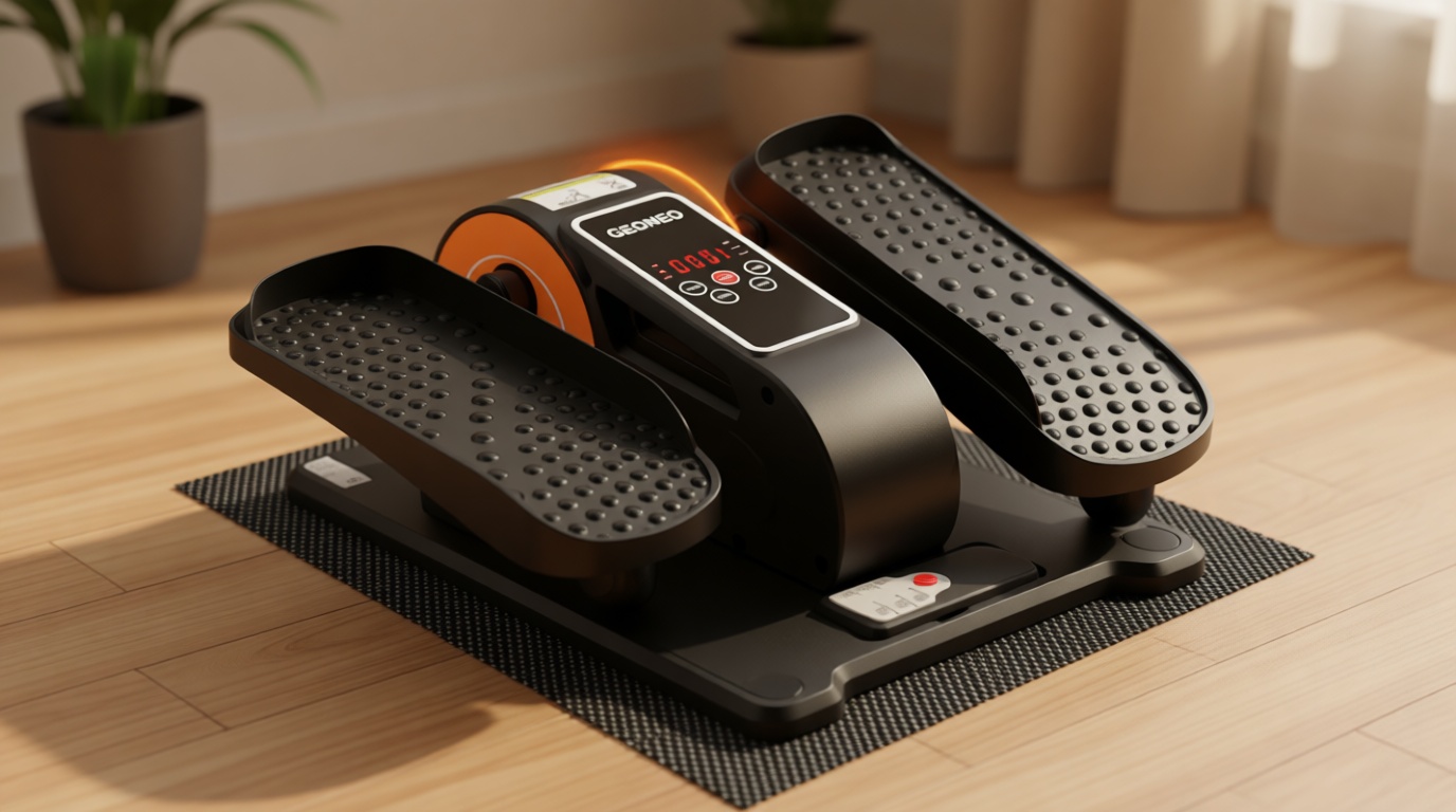 Under Desk Elliptical Machine, Electric Elliptical Leg Exerciser for Senior, Quiet and Compact Electric Seated Pedal Exerciser for Home with Monitor, Remote Control and 12 Adjustable Speeds