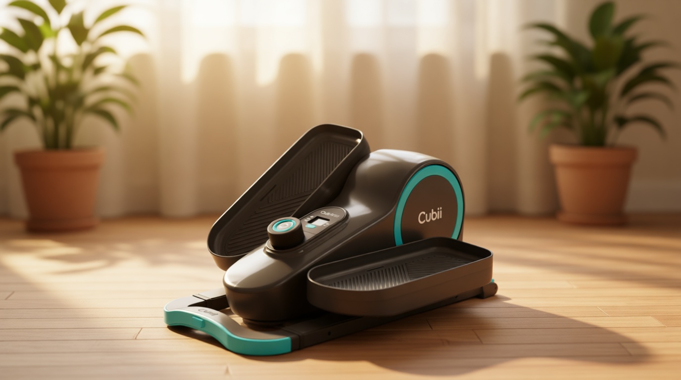 Cubii GO Under Desk Elliptical Bike, Portable Low Impact Leg Exerciser for Home and Office | Compact Exercise Machine with 10 Resistance Levels, LCD Display & App Tracking