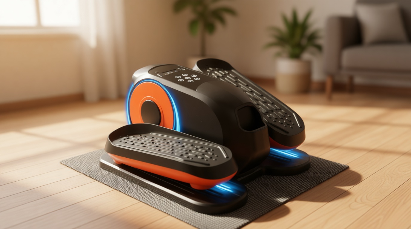 Mini Under Desk Elliptical Low Impact Electric Leg Exerciser As Seen on TV While Sitting for Seniors with Non-Slip Mat Quiet & Portable for Home and Office