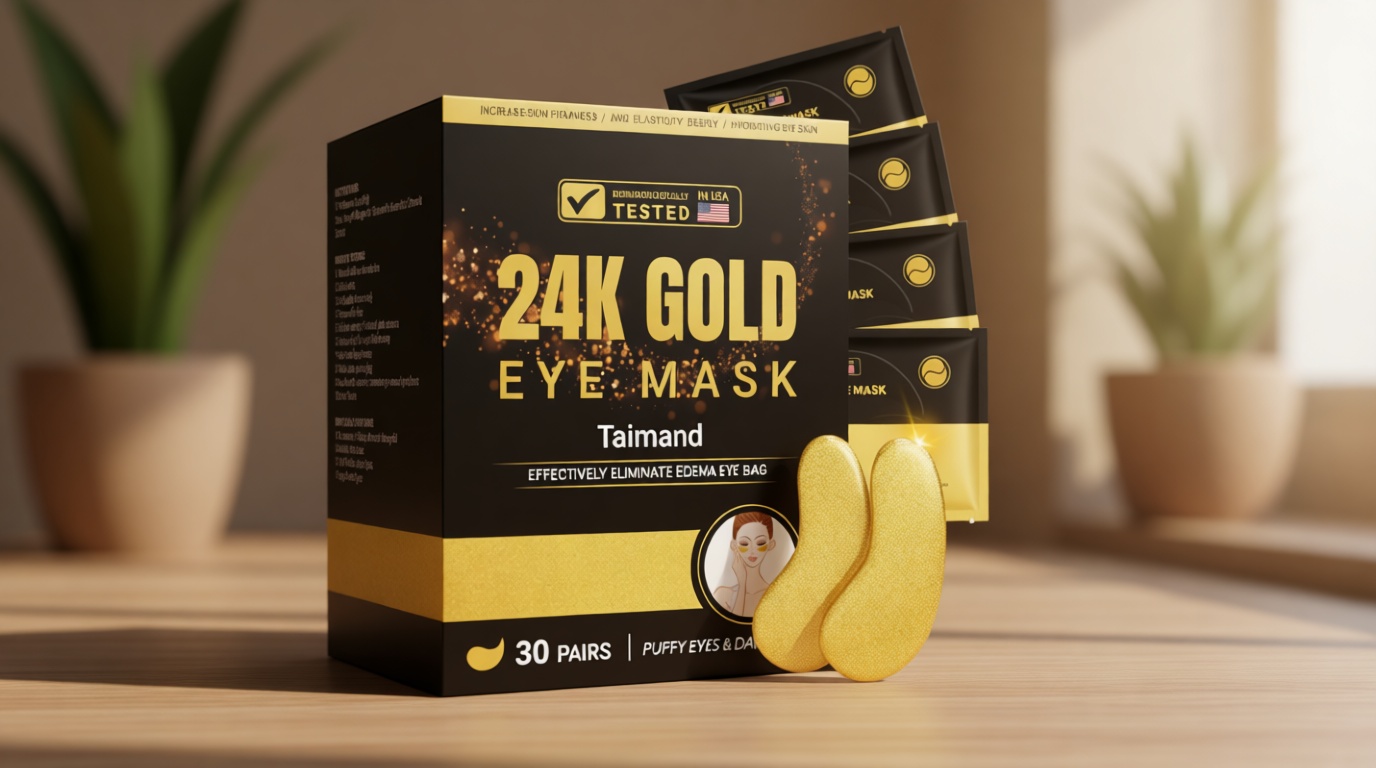 Taimand Under Eye Patches (30 Pairs), 24K Gold Under Eye Mask for Puffy Eyes, Dark Circles,Bags and Wrinkles with Collagen,Relieves Pressure and Reduces Wrinkles,Revitalises and Refreshes Your Skin ClimatePartner certified