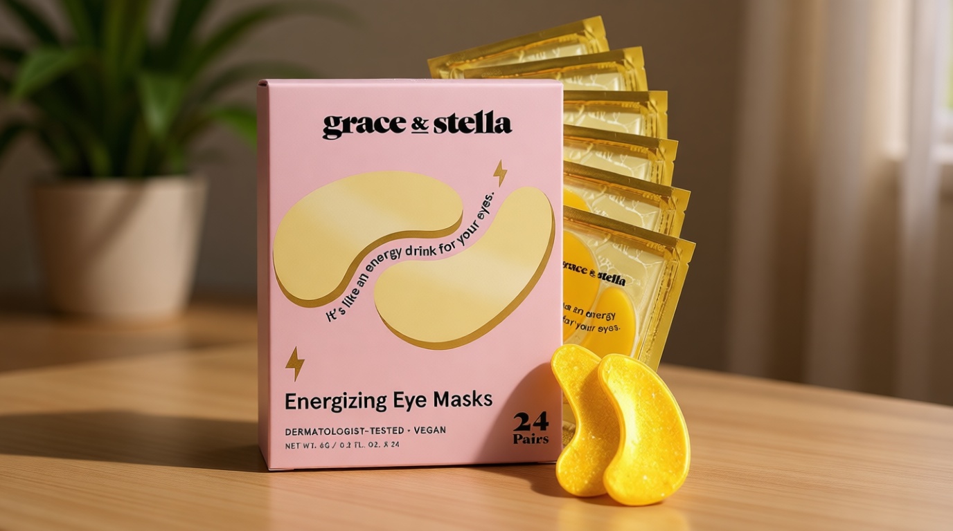 grace & stella Award Winning Under Eye Mask - Birthday Gifts for Women - Gel Eye Patches for Dark Circles, Puffy Eyes, Undereye Bags - Mothers Day Gifts for Mom - Vegan Self Care (24 Pairs, Gold) ClimatePartner certified