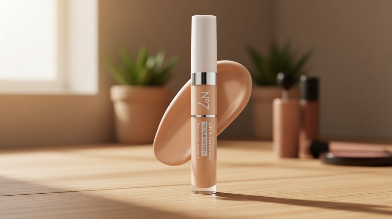 No7 Lift & Luminate Triple Action Serum Concealer - Fair - Anti Aging Liquid Concealer Makeup for Blemishes & Dark Circles - Medium to Full Coverage Concealer for Face (8ml)