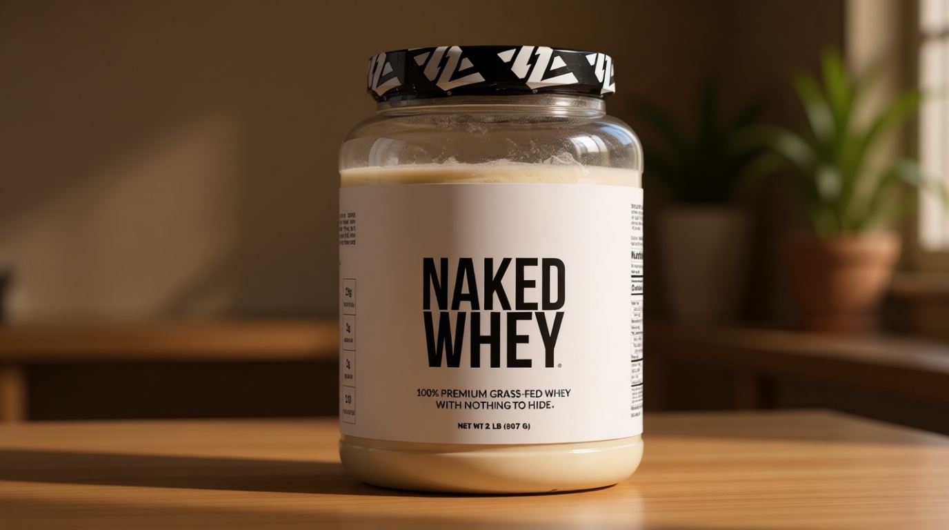 NAKED Whey 2LB 100% Grass Fed Whey Protein Powder - Only 1 Ingredient, Unflavored Whey Protein, NSF Certified, Undenatured, Gluten Free, Soy Free, No GMOs, No Preservatives