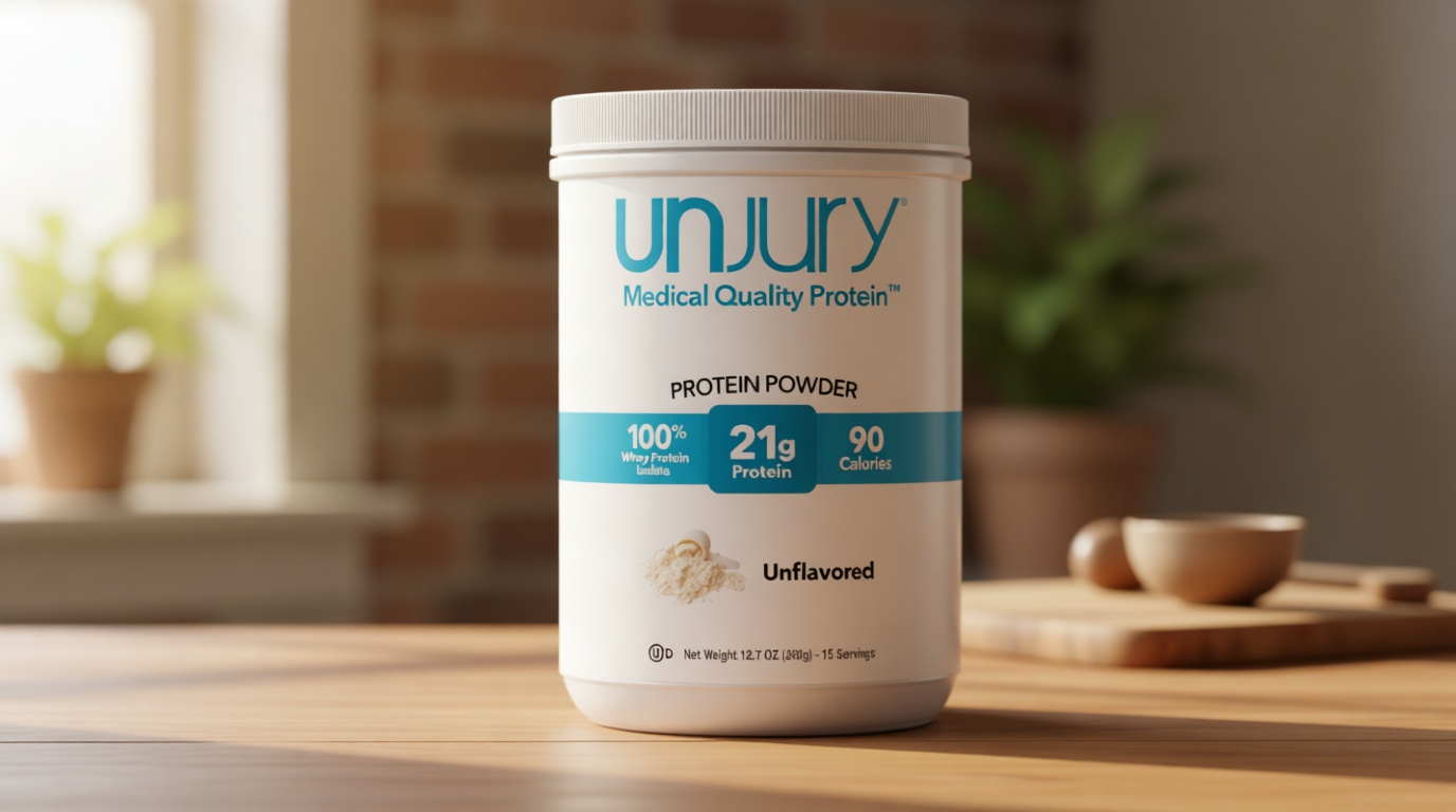 Unjury Unflavored Protein Powder | 21g 100% Whey Isolate Protein Powder | Unflavored Whey Protein Powder | Low Carb and Sugar Free Whey Protein Isolate | Gluten Free | Certified Kosher | 15 Servings