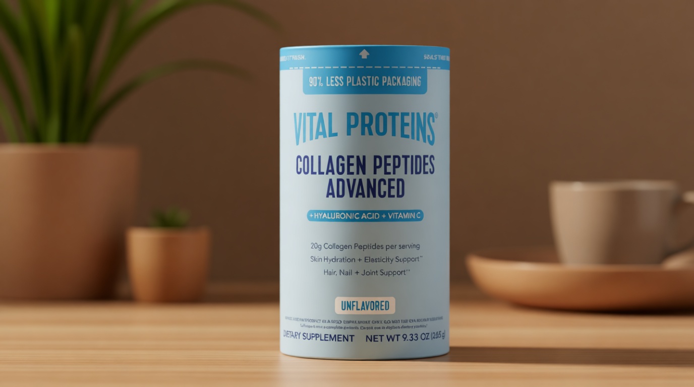 Vital Proteins Collagen Peptides Powder Advanced with Hyaluronic Acid & Vitamin C, Collagen Supplements, Unflavored, 12 Servings
