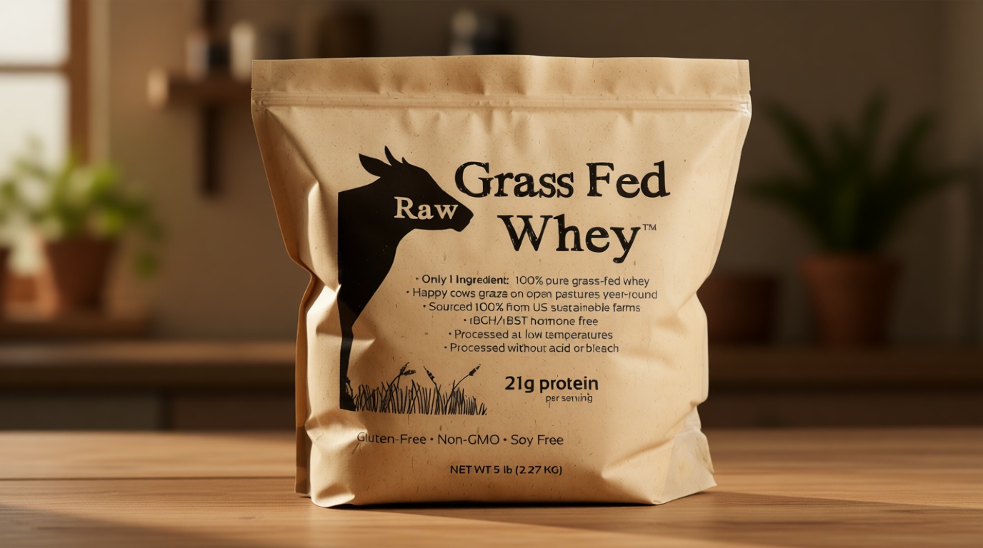 Raw Grass Fed Whey Protein Powder, Unflavored – 1 Ingredient, No Additives or Fillers, Undenatured, Made in USA, 5 lb