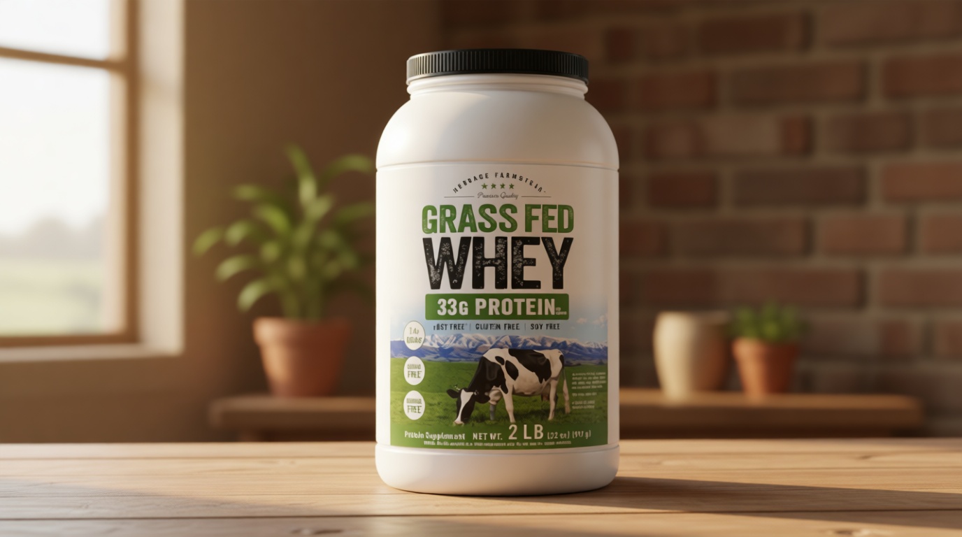 Carlyle Grass Fed Whey Protein Powder | 2lb | 33g of Protein Per Serving | Unflavored | Sugar and Hormone Free | Non-GMO and Gluten Free Supplement | by Herbage Farmstead