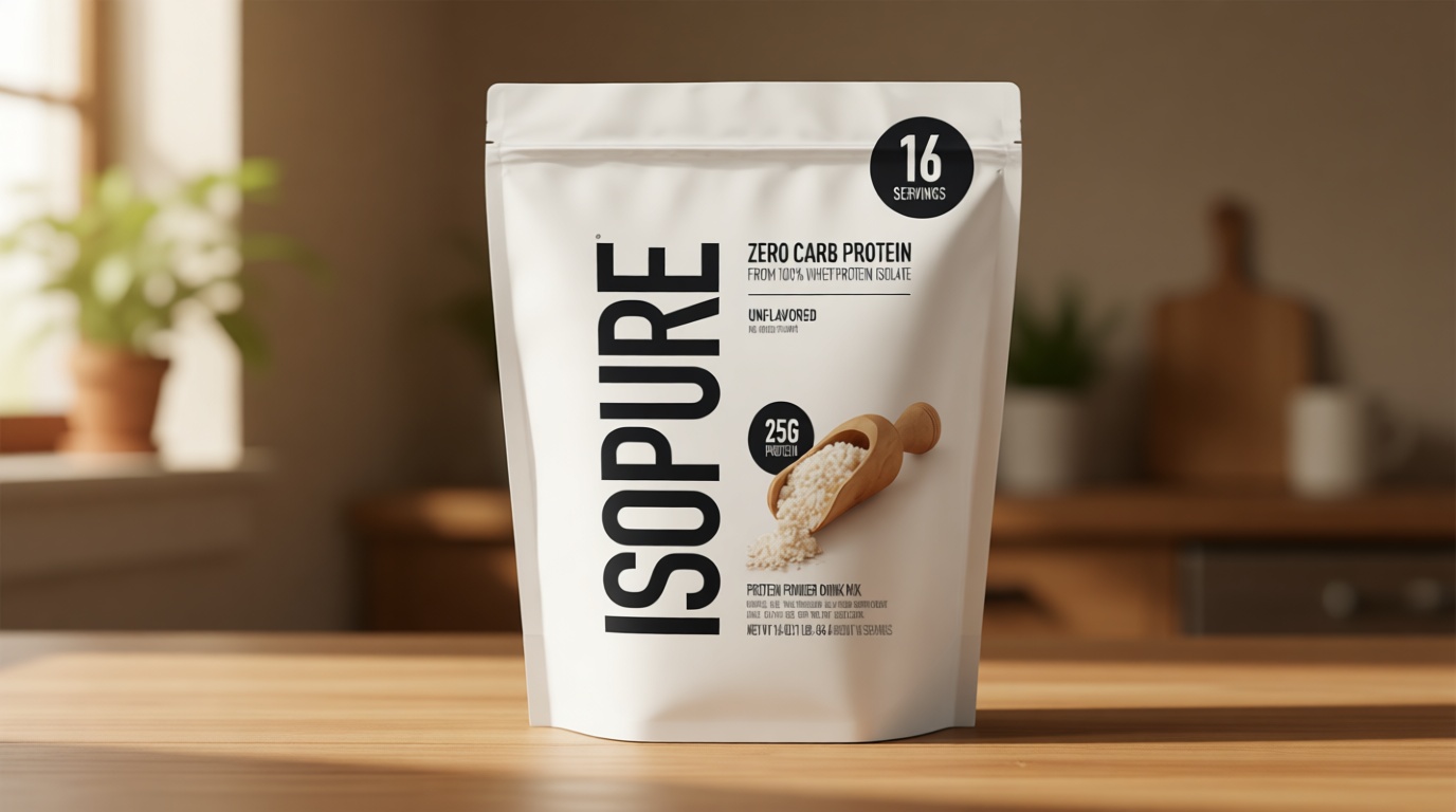 Isopure Zero Carb 100% Pure Whey Isolate Protein Powder, Gluten Free, with Vitamins, Unflavored, 25g Protein Per Serving, 1 Lb, 16 Servings (Packaging May Vary)