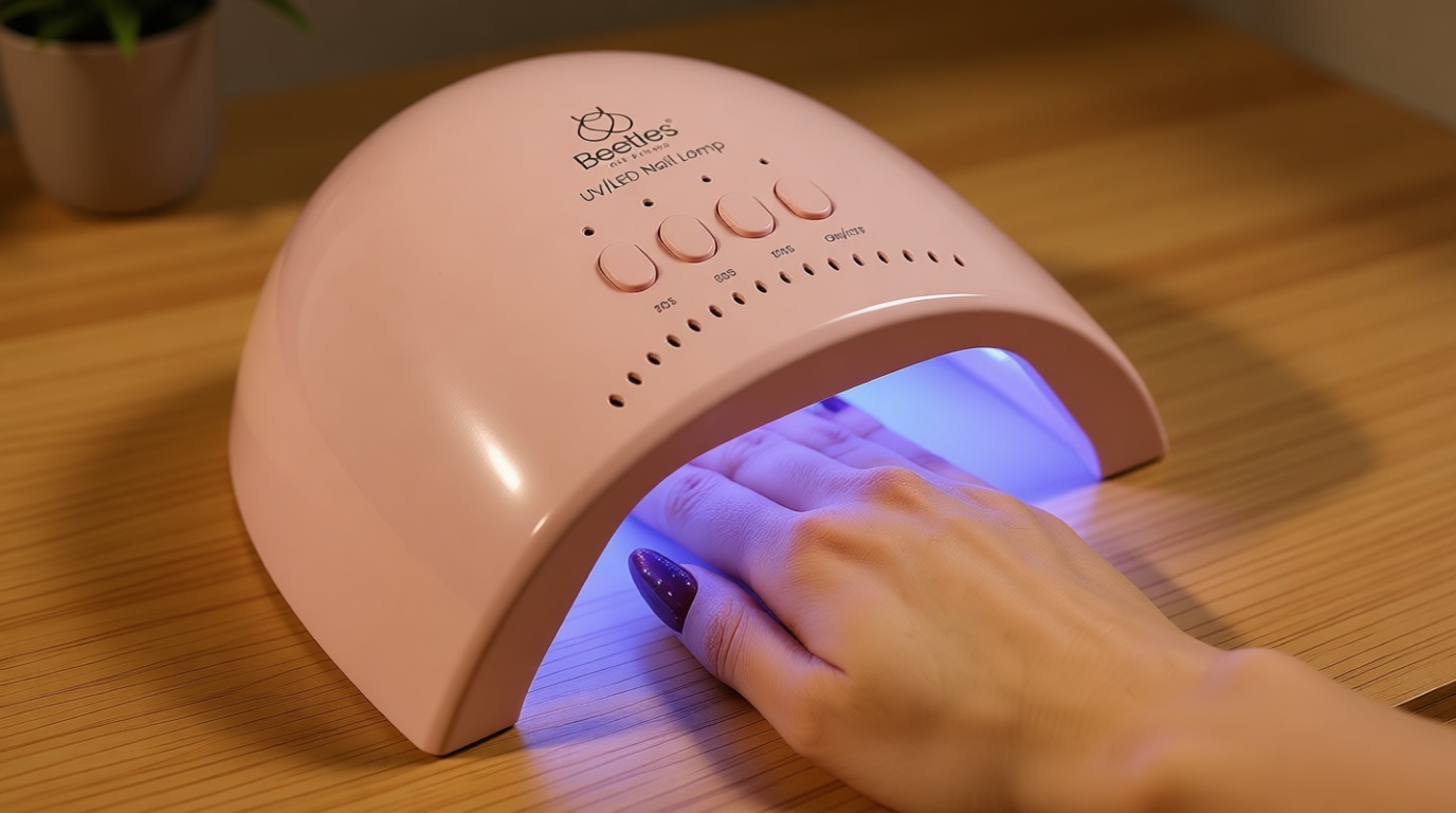Beetles UV Nail Lamp - LED Nail Lamp with 3 Timer 30/60/120s UV Light for Gel Nails Smart Sensor Nails Dryer for Fast Curing Gel Polish Top Coat and Base Coat, DIY Salon Manicure Art Tools, Pink