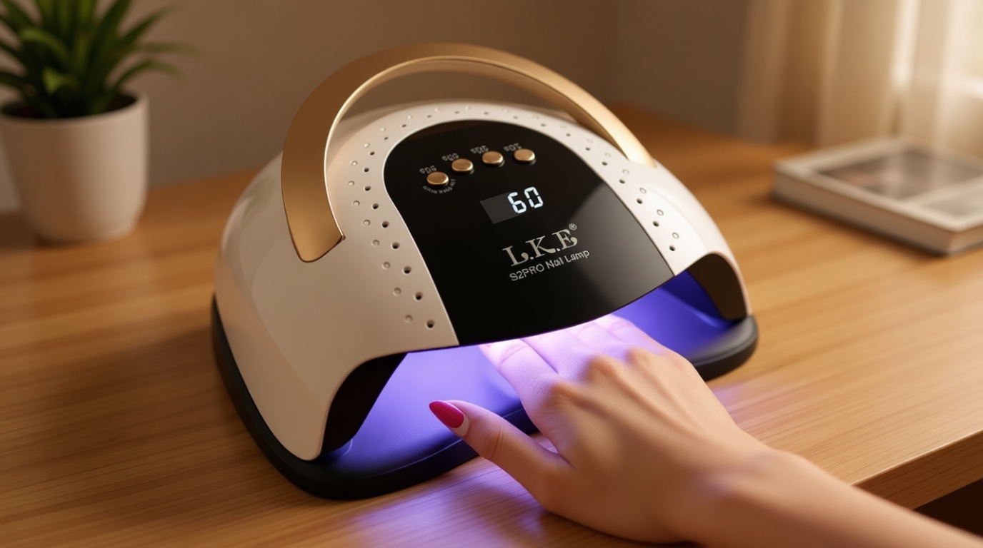 268W UV LED Nail Lamp, LKE Nail Dryer for Gel Polish, 4 Timers UV Nail Lamp Professional Nail Light, 57Pcs Lamp Beads and Automatic Sensor(White)