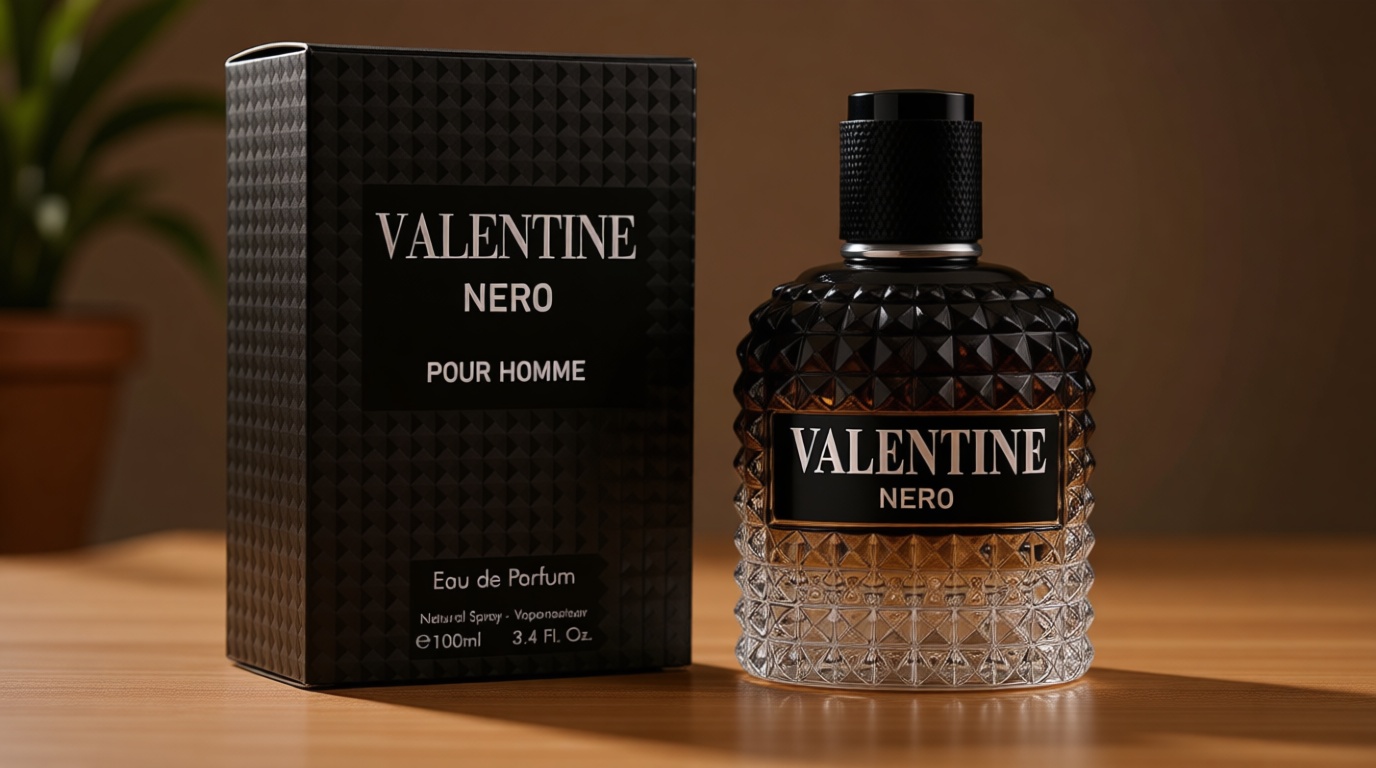 Valentine Nero for Men - Woody Aromatic Fragrance with Floral and Mineral Notes - Masculine Scent - 100ml