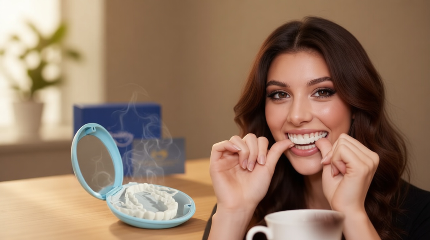 Clip On Veneers for Men & Women - [3 Shades & 2 Styles] Custom Fit Temporary Smile Accessory, Natural Cosmetic Teeth Covers, Reusable Personalized Upper and Lower Veneers Set (Top + Bottom)