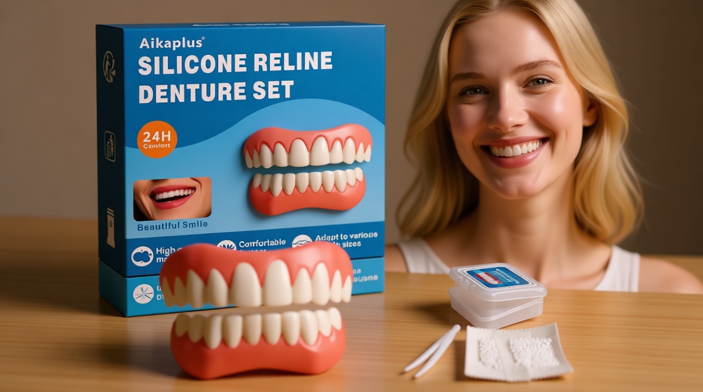 Moldable False Teeth - Veneers Teeth for Women & Men, Silicone Dentures Set for Both Upper and Lower, Temporary Dentures DIY at Home Within Minutes Fix Your Smile-ZT4