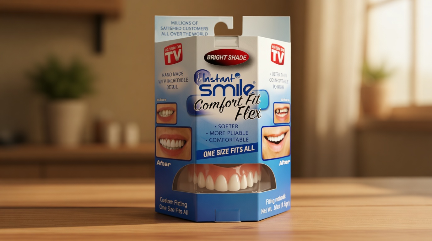 Instant Smile Comfort Fit Flex - Bright Shade - Upper Veneer Cosmetic Teeth