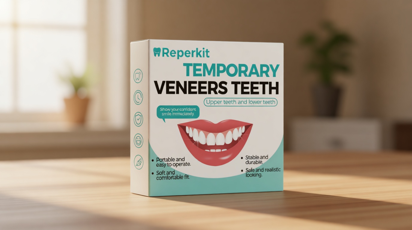 Temporary Snap on Veneers, Natural Looking False Teeth Dentures for Men and Women, Comfortable Fit for Upper and Lower (White)