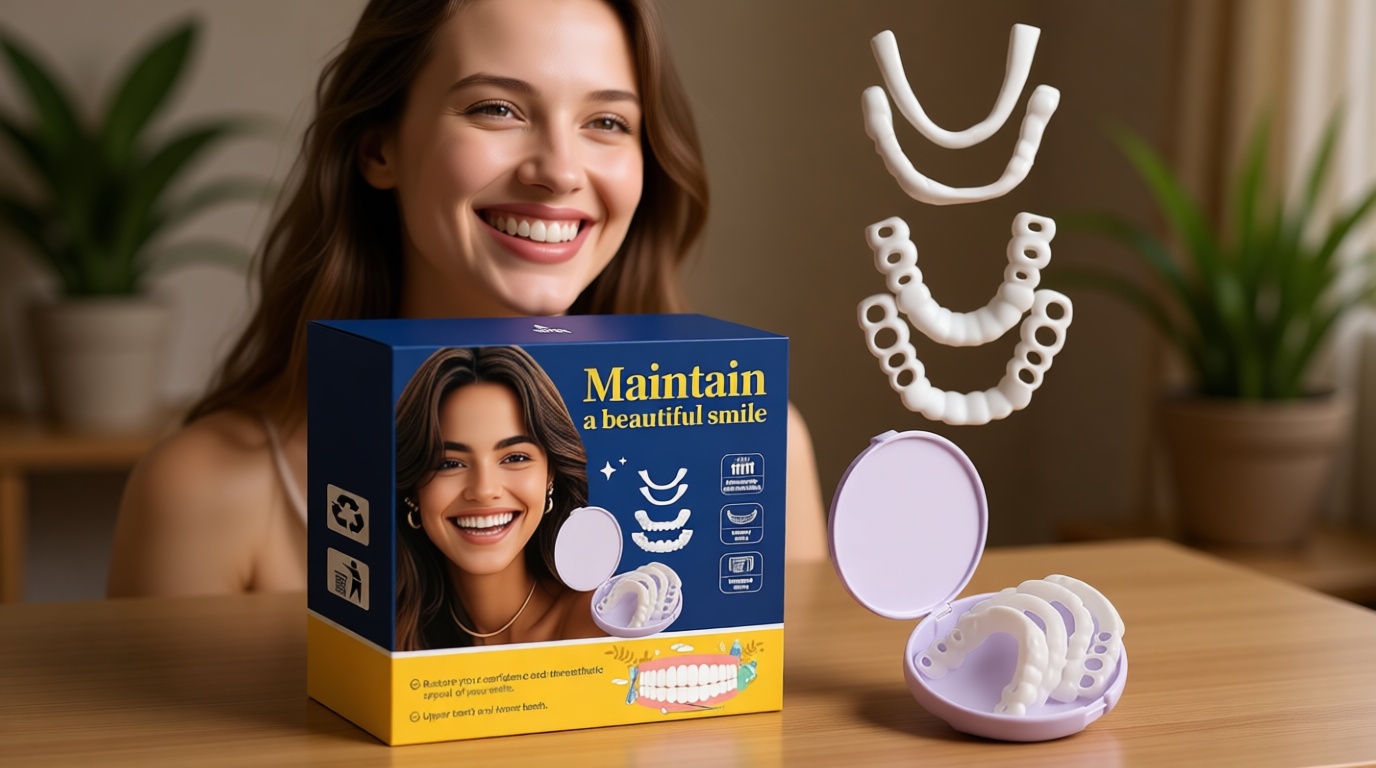 Temporary Veneers Kit for Women and Men, Tooth Replacement Kit, Nature and Comfortable (1 Count (Pack of 1), Unflavored)-NN03