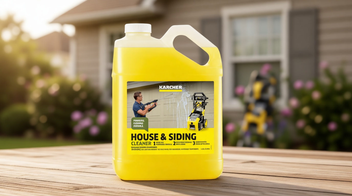 Kärcher House & Siding Cleaner, Removes Dirt, and Grime, Highly Concentrated, Makes up to 40 gal of Cleaner, Readily Biodegradable, For Pressure Washers