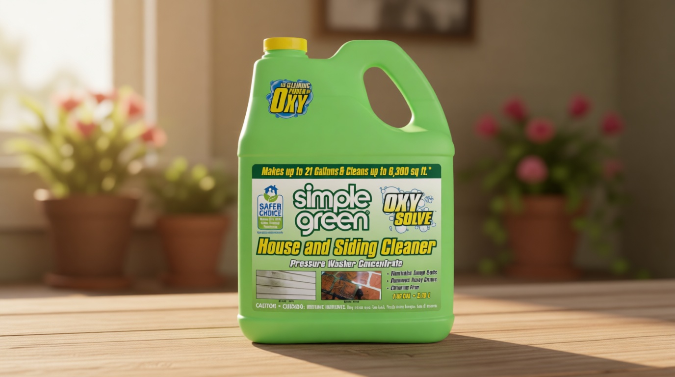 Oxy Solve House and Siding Pressure Washer Cleaner - Removes Stains from Mold & Mildew on Vinyl, Aluminum, Wood, Brick, Stucco - Concentrate 1 Gal. U.S. EPA Safer Choice [Amazon-developed Certification] Compact by Design