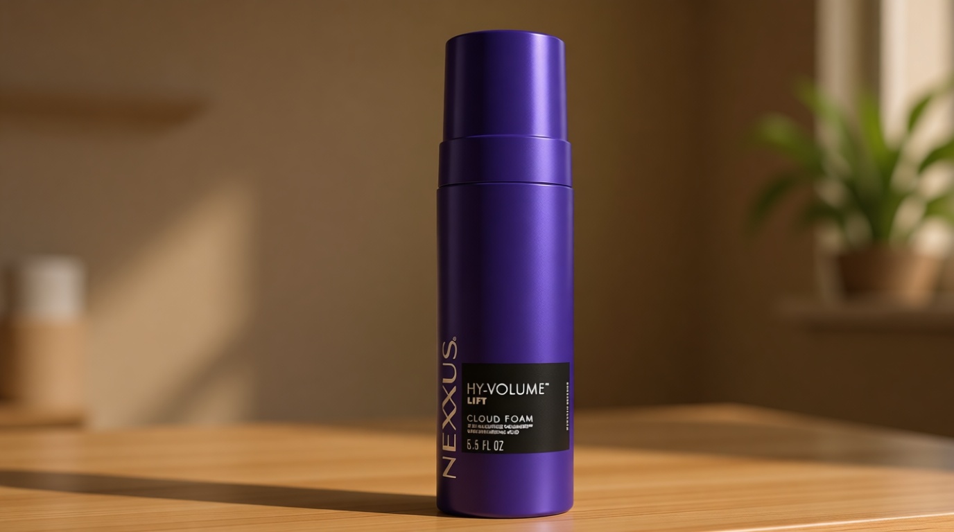 Nexxus Hy-Volume Cloud Foam Hair Foam for Lift and Volume For Flat & Limp Hair Hair Styling Foam Powered by Magnitube Volumizer Technology with Hyaluronic Acid 5.5 fl oz