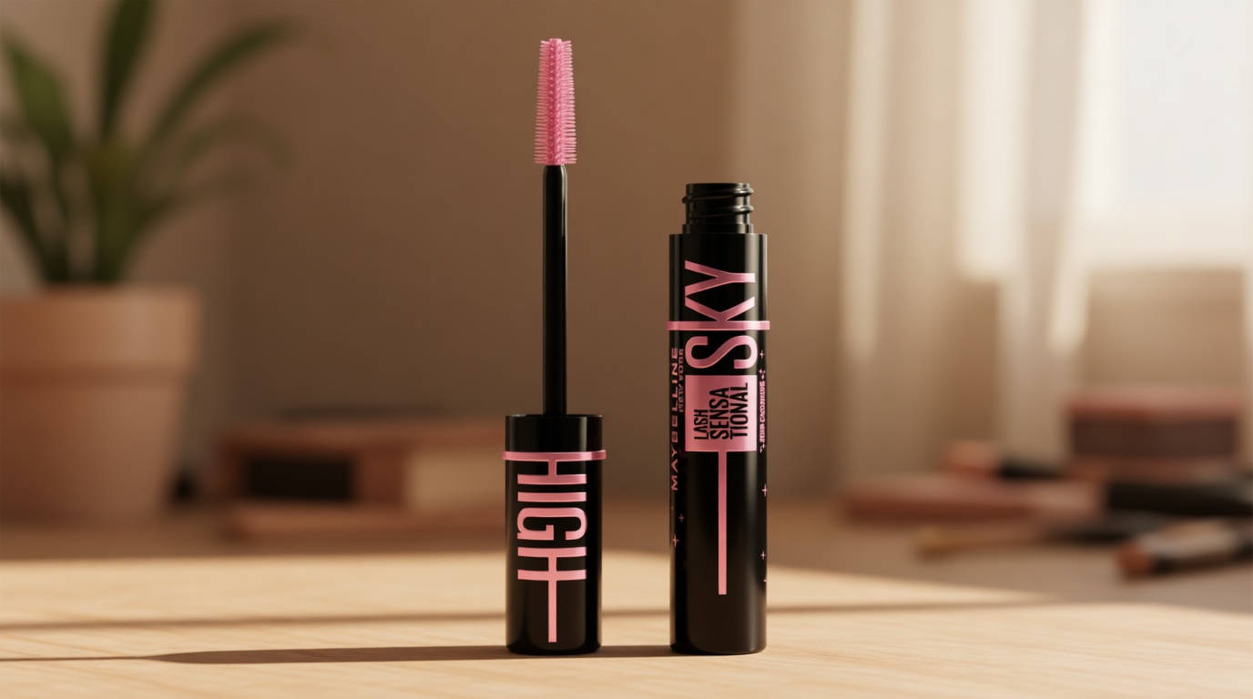 Maybelline Lash Sensational Sky High Washable Mascara Makeup, Volumizing, Lengthening, Defining, Curling, Multiplying, Buildable Formula, Cosmic Black, 1 Count
