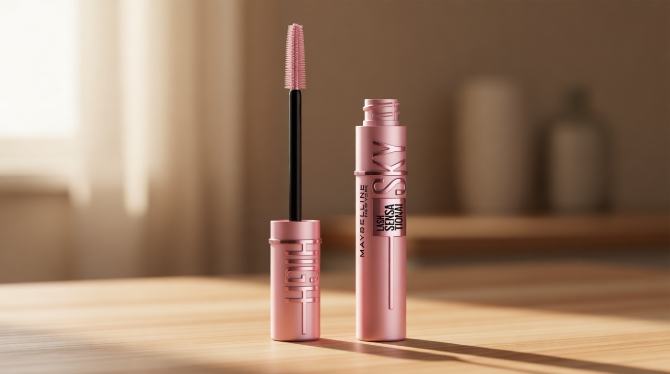 Maybelline Lash Sensational Sky High Washable Mascara Makeup, Volumizing, Lengthening, Defining, Curling, Multiplying, Buildable Formula, Very Black, 1 Count