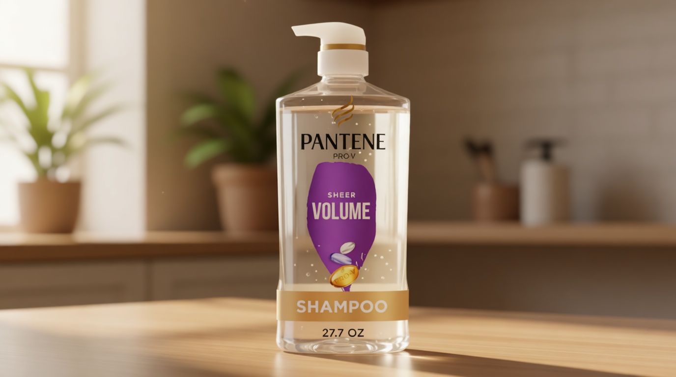 Pantene Shampoo, Sheer Volume - 72-Hour Fullness, Lightweight Nourishment with Pro-Vitamin B5 + Antioxidants, Fine, Thin, Color-Treated Hair, Paraben Free, Remove Build Up for Body & Shine, 27.7 Fl Oz