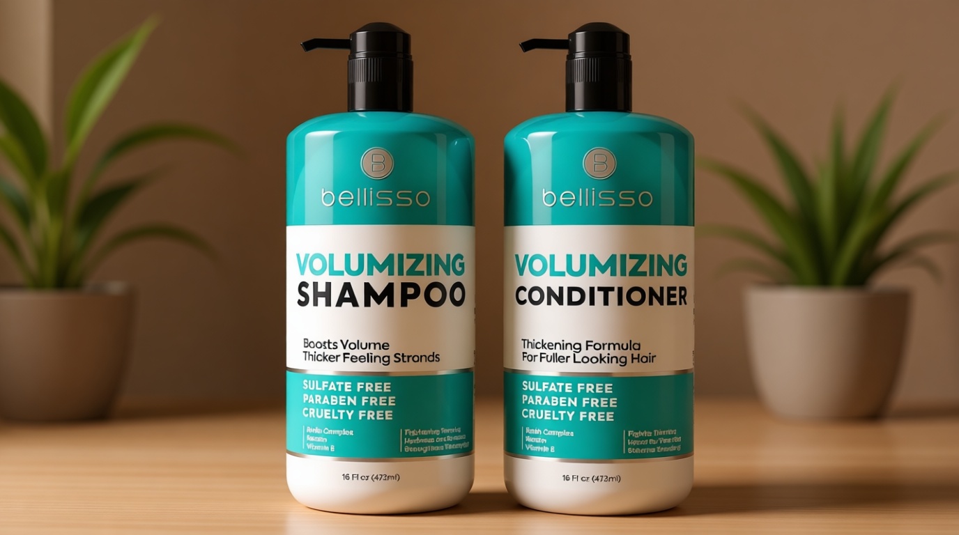 Volumizing Shampoo and Conditioner Set - Sulfate Free, Thickening Formula for Fine and Thin Hair - Volume Boost, Professional Salon Hair Care for Men and Women - 16 Fl Oz (Set of 2)