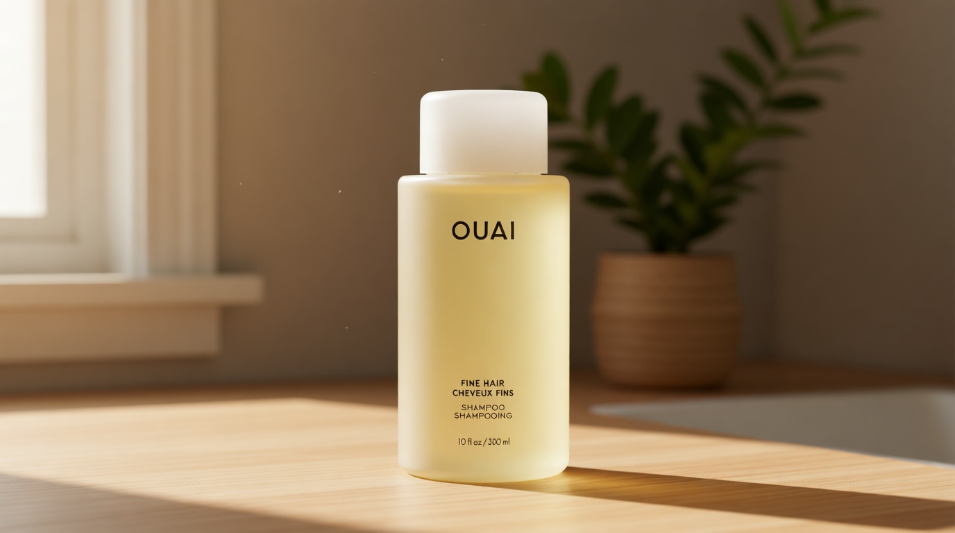 OUAI Fine Hair Shampoo - Biotin Thickening Shampoo for Flat, Thin Hair - Volumizing & Strengthening Keratin & Chia Seed Oil for Women & Men - Lightweight, Color-Safe, Sulfate Free, 10 Oz