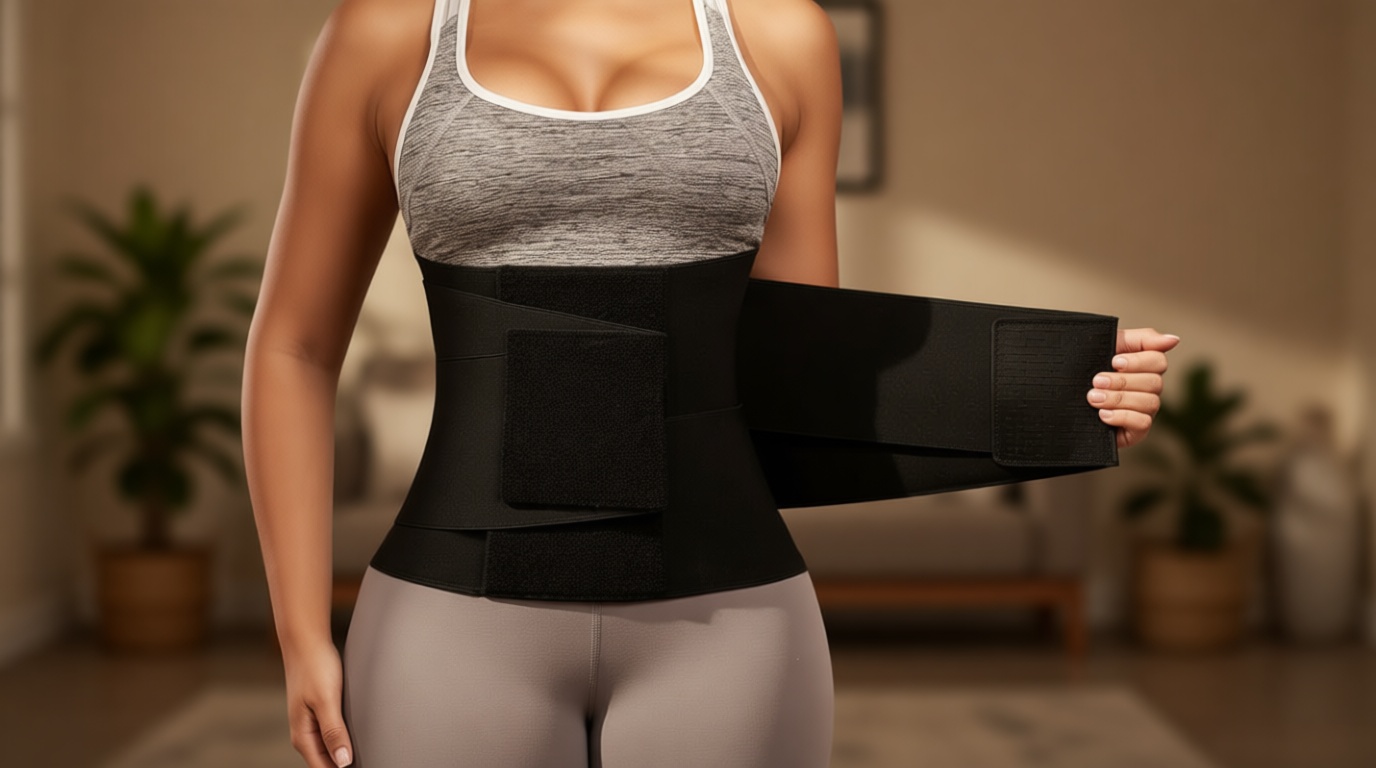 QEESMEI Waist Trainer Belt for Women Belly Fat Waist Cincher Trimmer Ab Belt Tummy Control Body Shaper with Triple Wrap