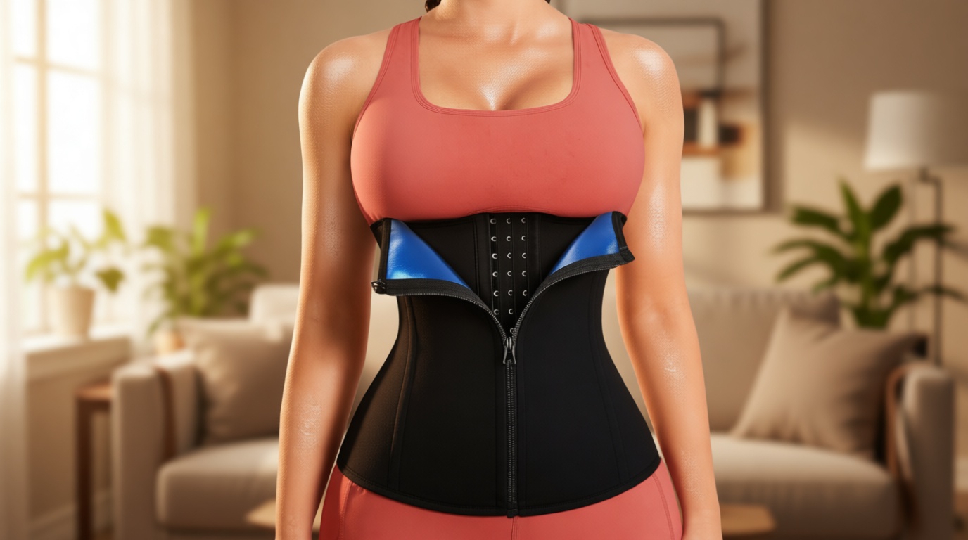 LEINIDINA Womens Waist Trainer Corset with Zipper Sweat Waist Trimmer for Women Workout Belt Corset Shapewear