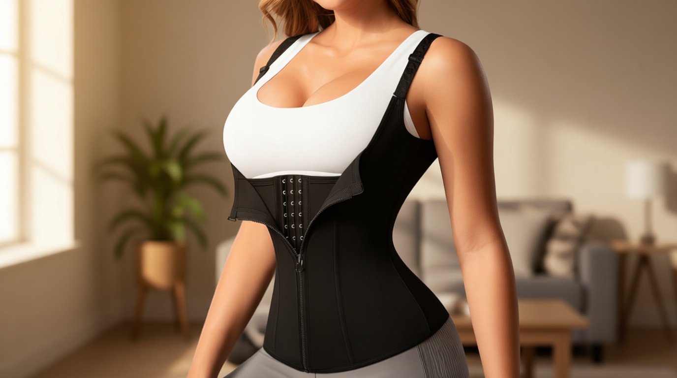 Nebility Waist Trainer for Women Corset Shapewear with Zipper Women's Waist Cincher Tank Top with Adjustable Straps