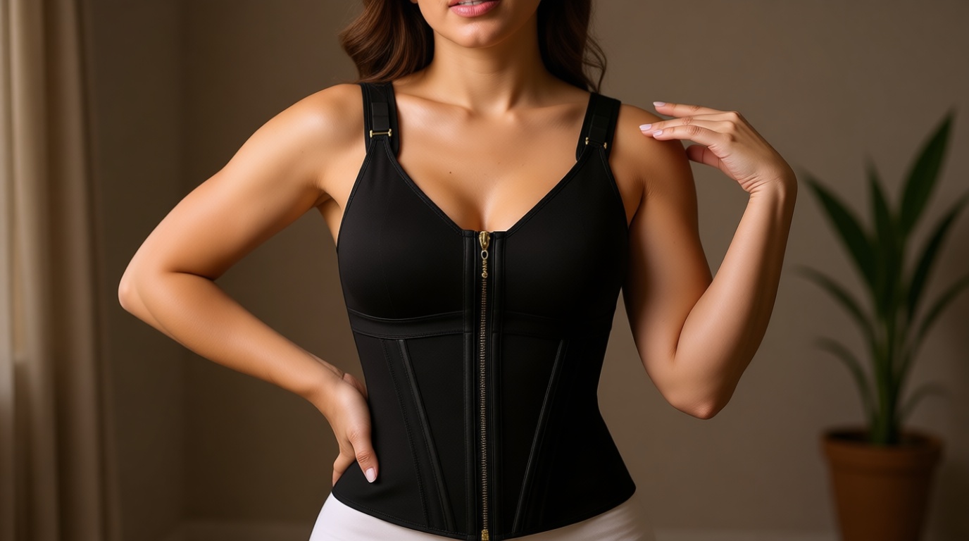 SHAPSHE Waist Trainer Corset for Women Tummy Control Sport Workout Body Shaper Vest for Women Postpartum Gym Zipper and Hooks