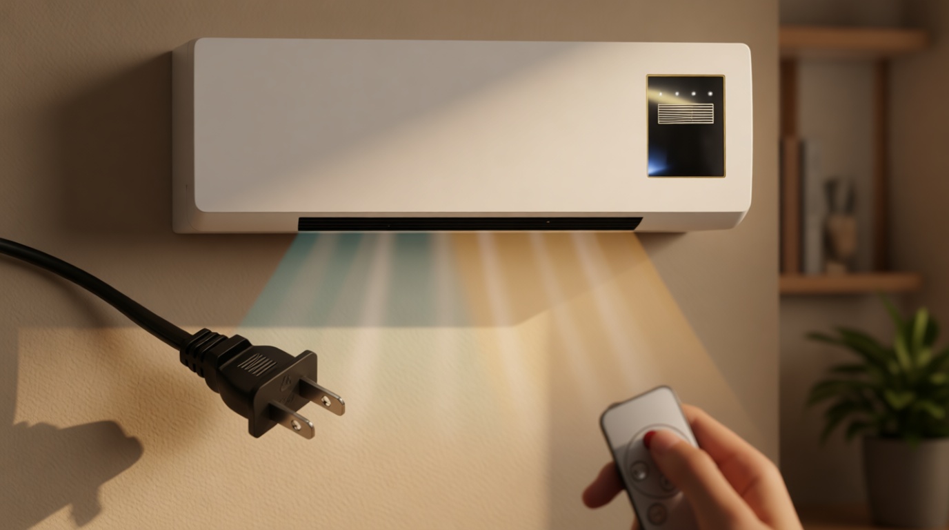 Wall Heater and Air Conditioner Combo, Portable Wall Mounted Air Conditioners, Quiet Remote-Controlled Air Conditioner, Wall AC Unit No Windows Needed, for Living Room Bedroom Office