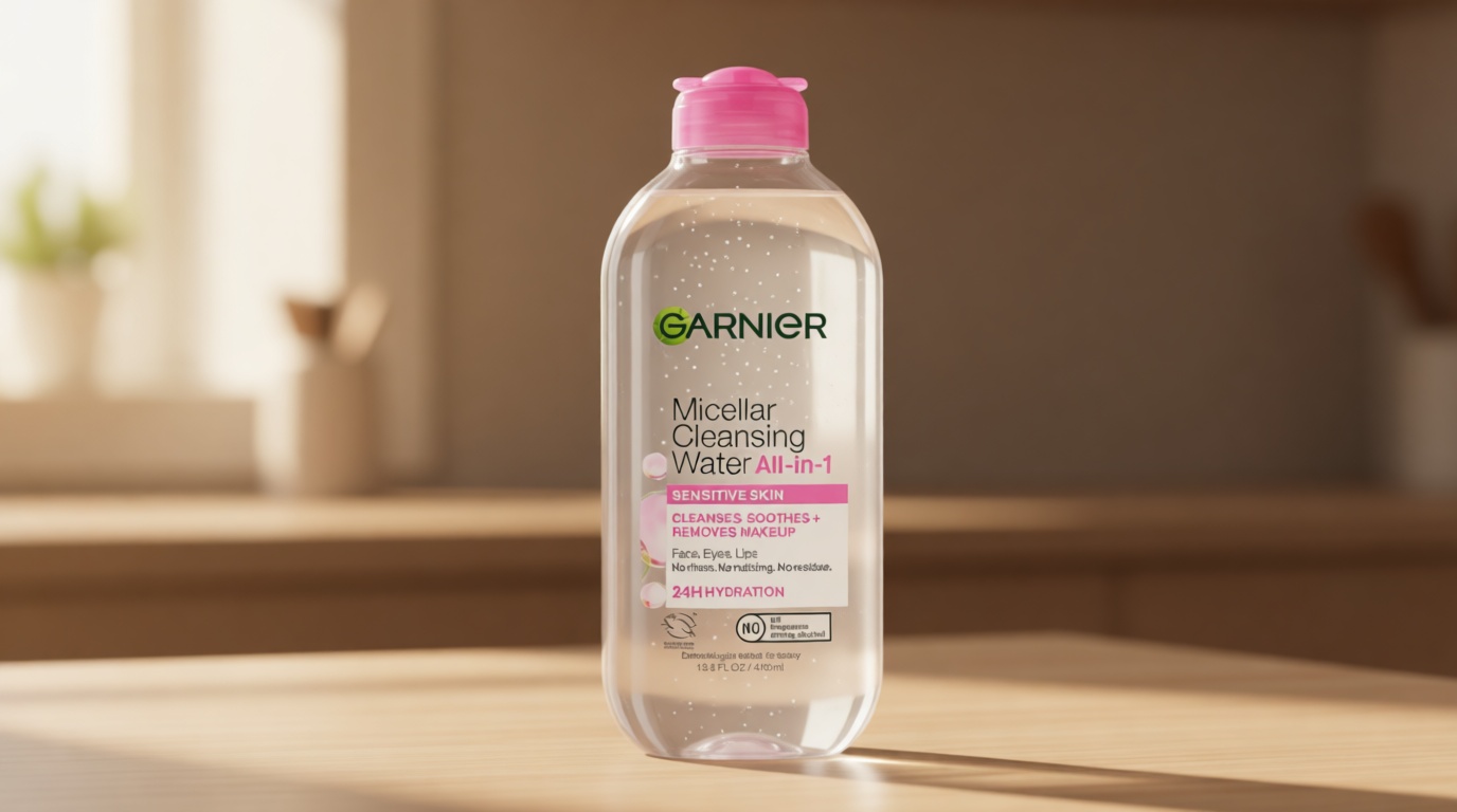 Garnier Micellar Water, Hydrating Facial Cleanser & Makeup Remover, Suitable for Sensitive Skin, Vegan, Cruelty Free, 13.5 Fl Oz (400mL), 1 Count