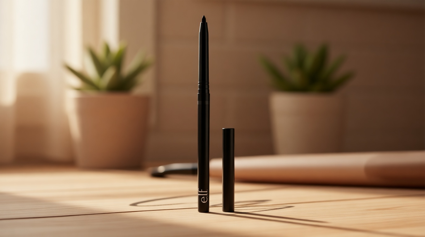 e.l.f. No Budge Retractable Eyeliner, Creamy, Ultra-Pigmented & Waterproof, Creates Bold & Defined Lines, Vegan & Cruelty-Free, Black