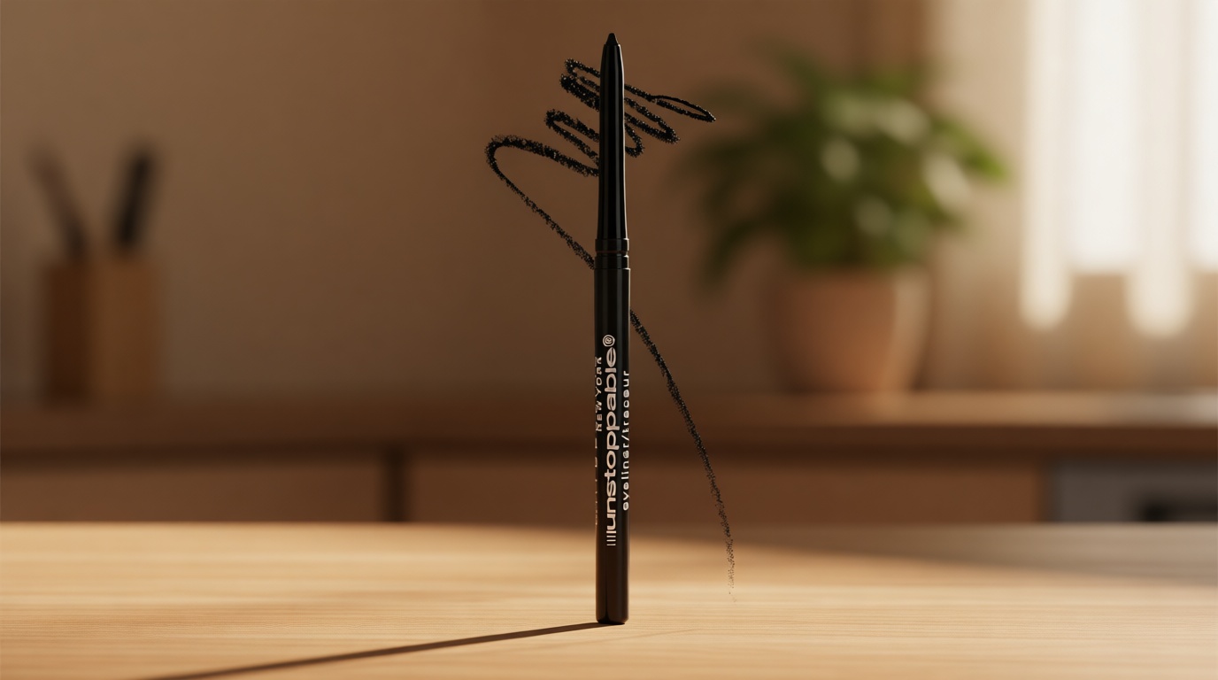 Maybelline Unstoppable Waterproof Mechanical Black Eyeliner Pencil, Easy to Apply, Smooth Glide, Up to 24 Hour Wear, Onyx