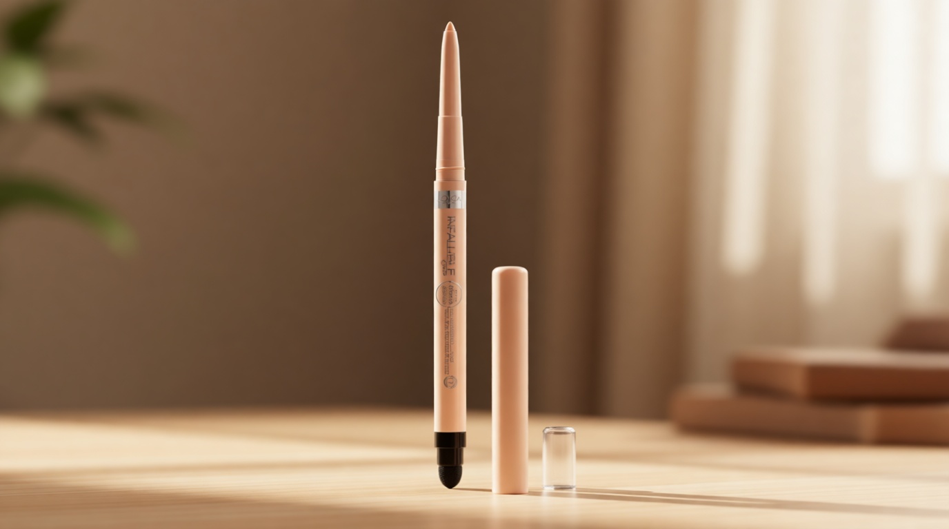 L'Oreal Paris Infallible Grip Mechanical Gel Eyeliner Pencil, Smudge-Resistant, Waterproof Eye Makeup with Up to 36HR Wear, Bright Nude, 0.01 Oz