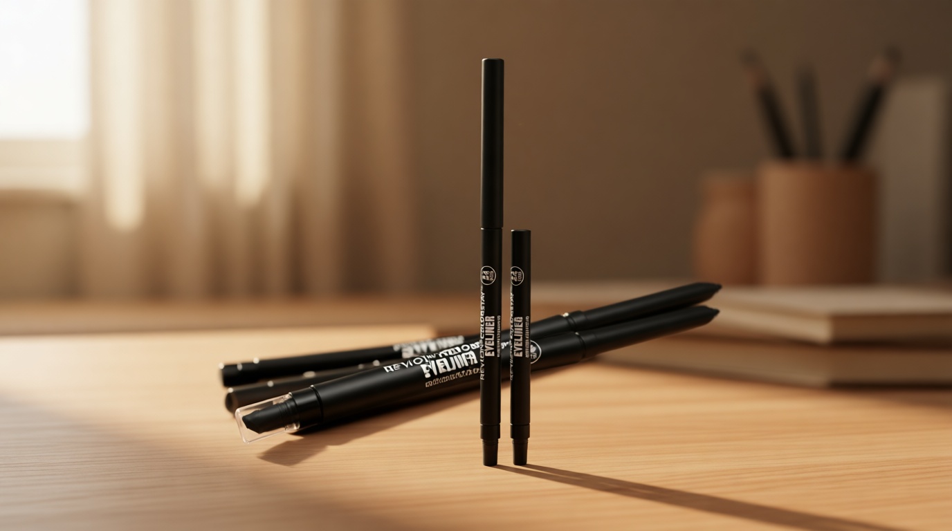 Revlon ColorStay Pencil Waterproof Eyeliner, Smudge-Proof, Eye Makeup with Built-In Sharpener, 201 Black, 2 pack