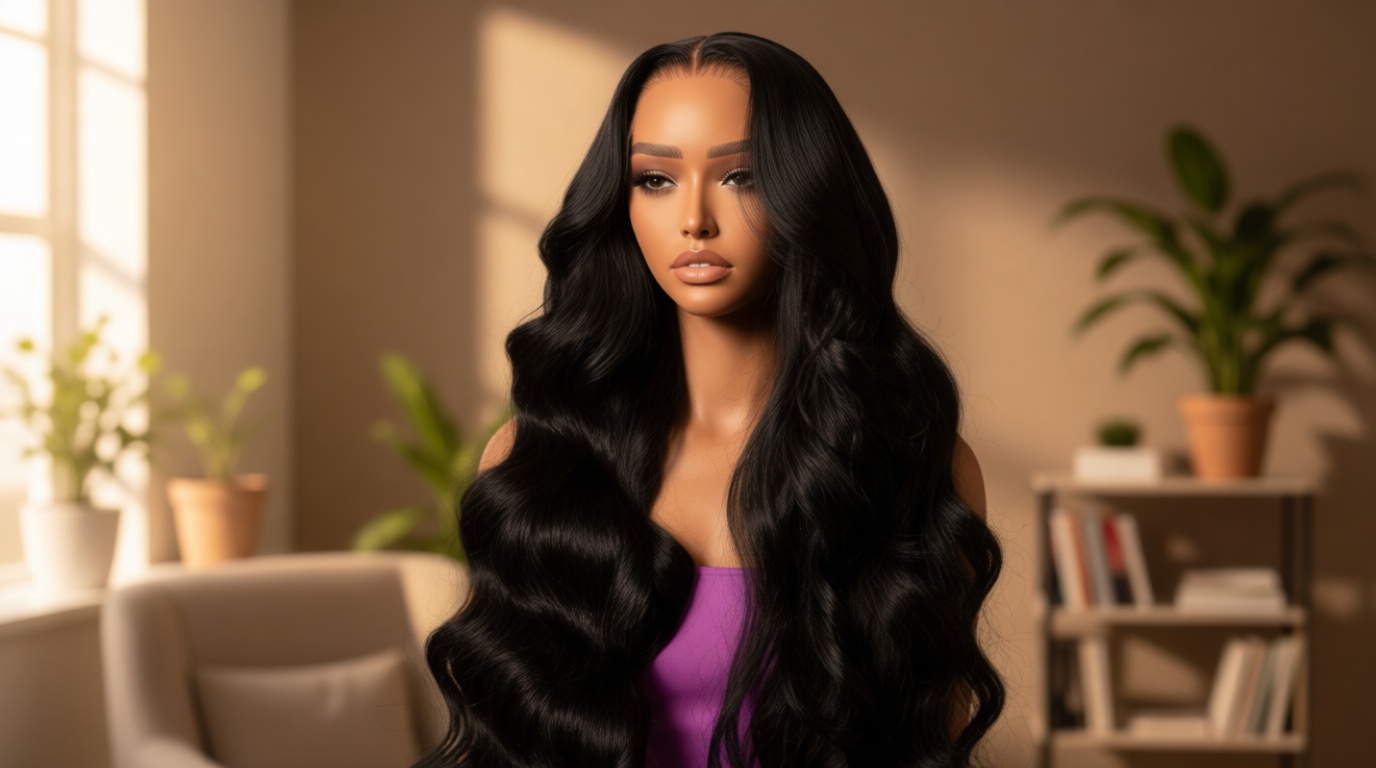 13x6 Lace Front Wigs Human Hair Pre Plucked 200% Density Body Wave HD Lace Front Wigs Human Hair Transparent Frontal Glueless Wigs Virgin Human Hair with Baby Hair for Women Natural Black 30 Inch