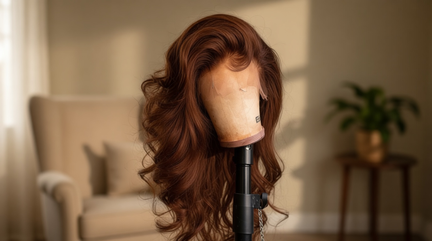 FKFO 200% Density Chocolate Brown Human Hair Wigs 13x4 Body Wave Lace Front Wig Pre Plucked Chestnut Brown Colored Human Hair Wigs For Women HD Transparent Lace Front Wig 24 Inch