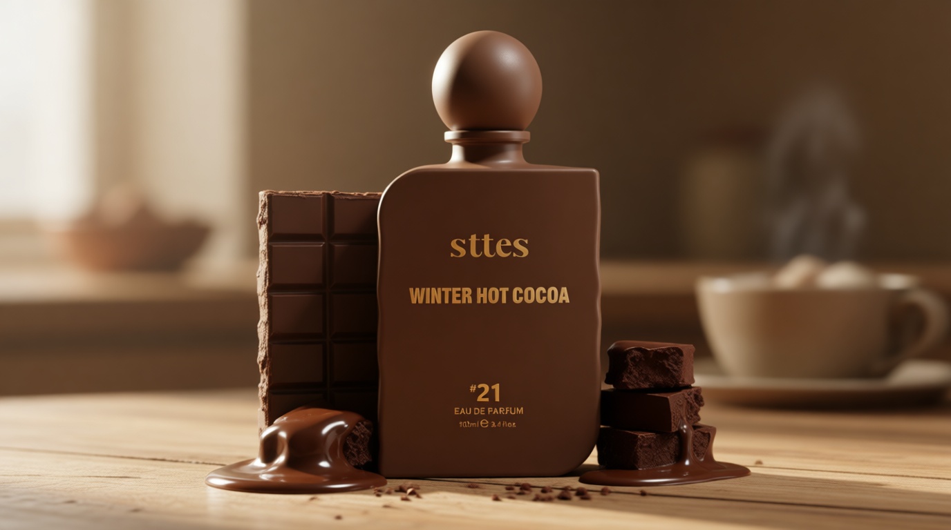 Sttes Perfume #21 for Women – Winter Hot Cocoa Eau de Parfum, Warm Cocoa, The Exact Sweetness You Remember:Hot Milk & Soft Vanilla Scent, Long-Lasting Sweet Gourmand Fragrance, 100ml