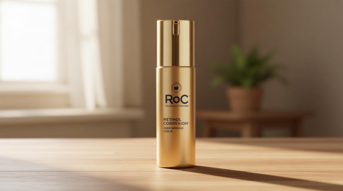 RoC Retinol Correxion Deep Wrinkle Retinol Face Serum with Ascorbic Acid, Anti-Aging Treatment for Fine Lines, Dark Spots, Post Acne Scars, 1 Oz (Packaging May Vary)