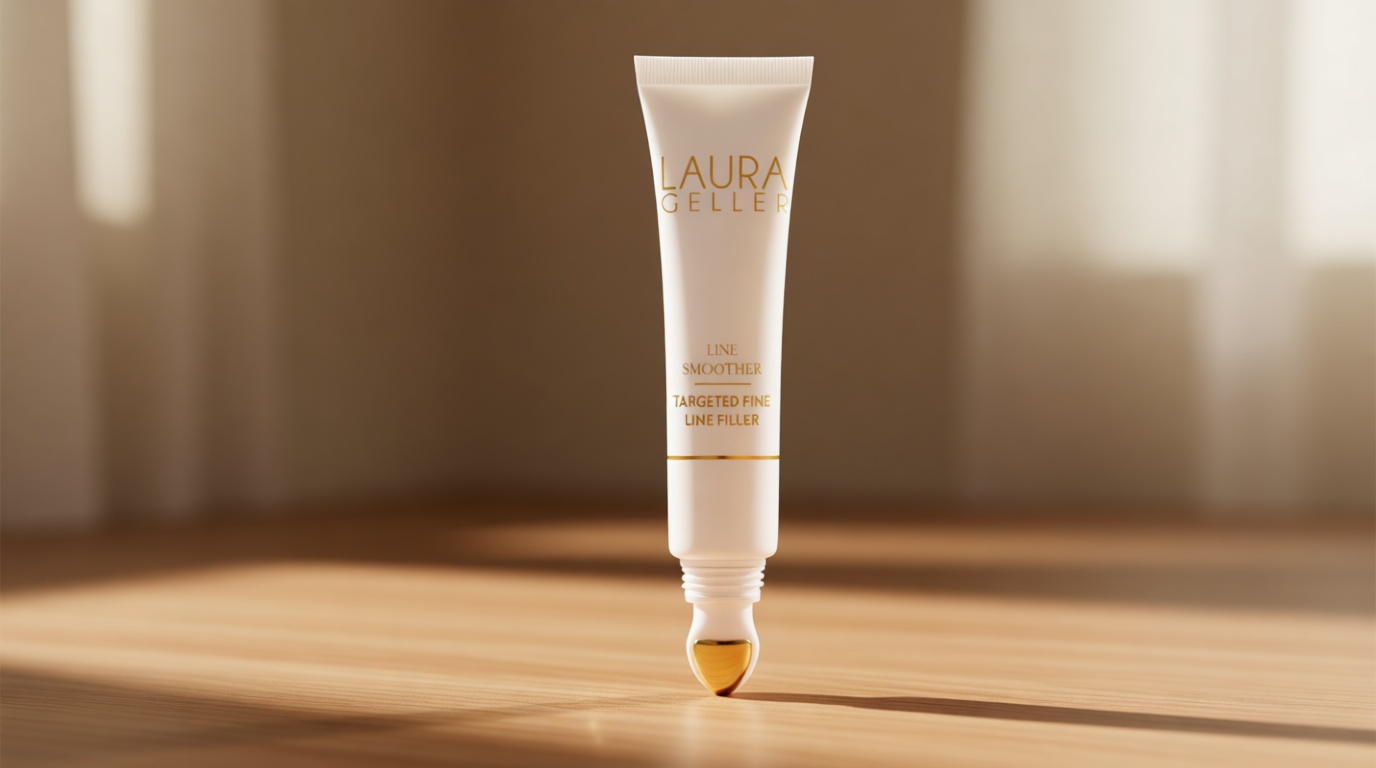 LAURA GELLER Line Smoother Targeted Fine Line Blurring Primer | Wrinkles & Pores, Subtly Tinted, with Vitamin C & Niacinamide for Mature Skin