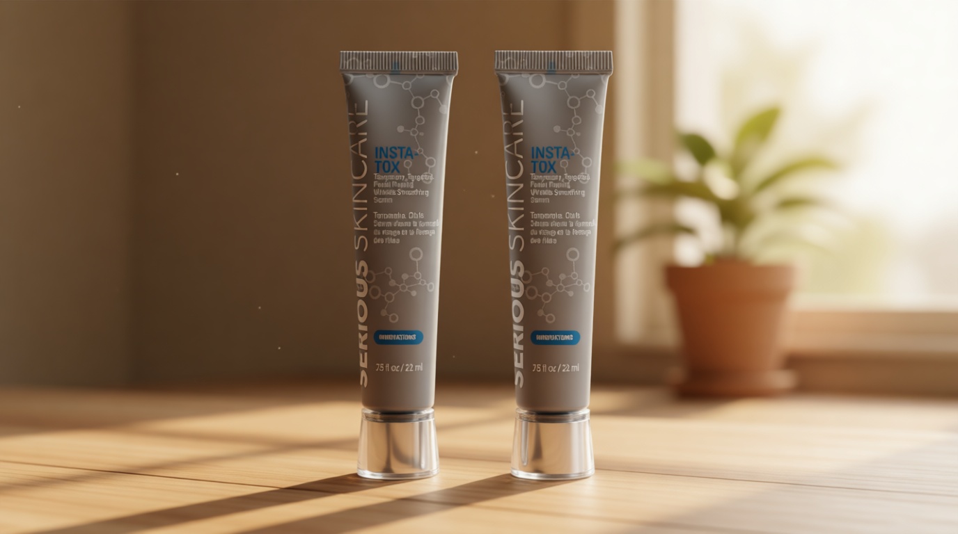 Serious Skincare INSTA-TOX Instant Wrinkle Smoothing Serum - Facial Filler Improves Appearance of Lines, Pores & Deep Wrinkles - Temporary Skin Tightener - Face Firming - .75 Fl Oz (2Pack)