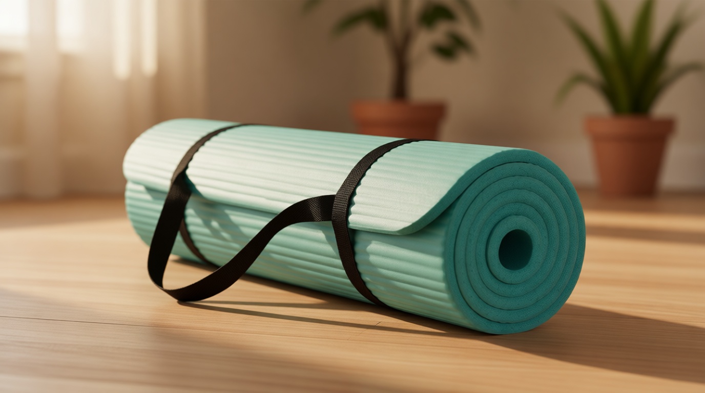 Gaiam Yoga Mat, Pilates & Exercise Mat, Thick 2/5" (10mm) Workout Mat with Easy-Cinch Carrying Strap for Home & Gym Workouts