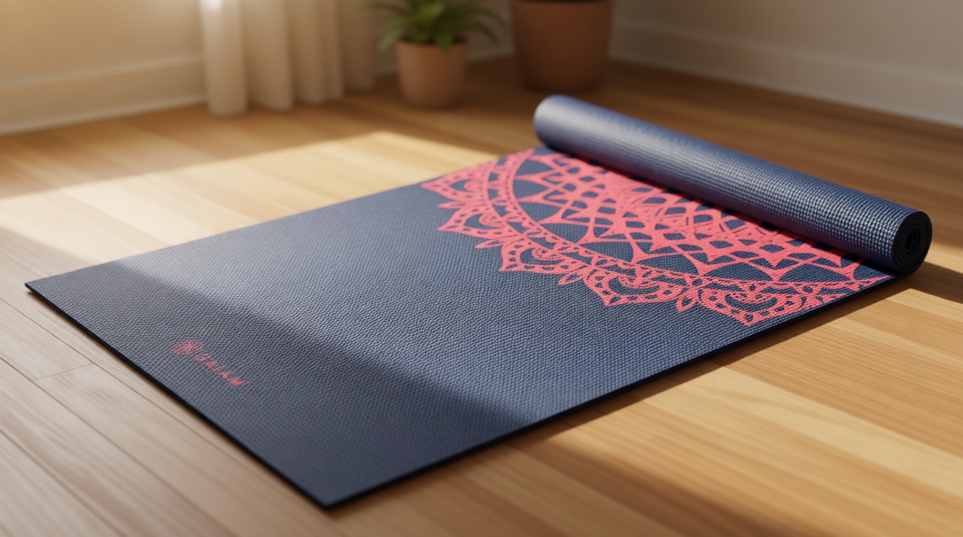 Gaiam Print Yoga Mat, Non Slip Exercise & Fitness Mat for All Types of Yoga, Pilates & Floor Exercises