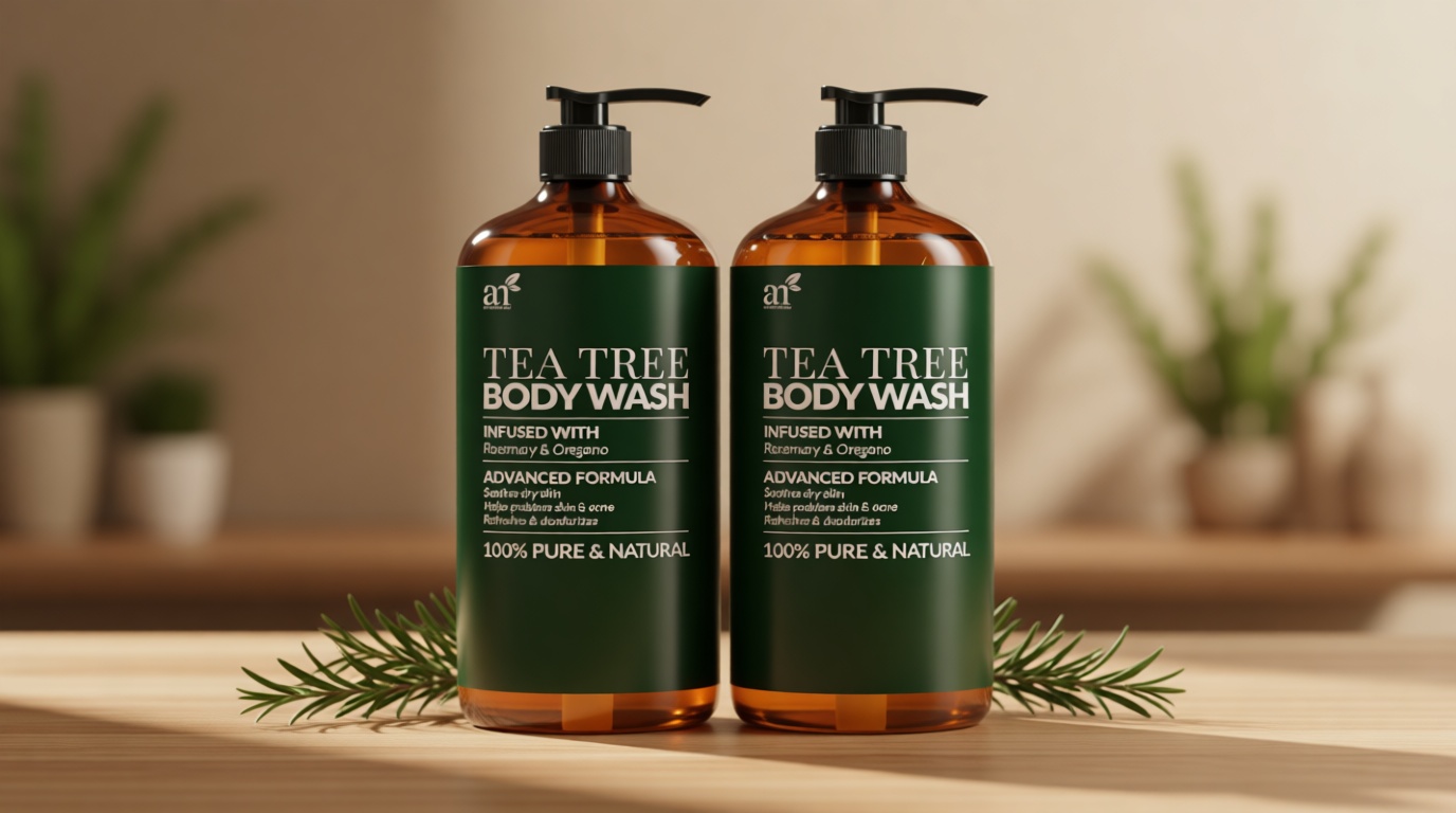 Artnaturals Antibacterial Tea Tree Oil Body Wash For Men & Women Remedy Soap Extra Strength - Helps Treat Acne, Athletes foot, Eczema, Toenail Fungus & Jock Itch & Ringworm (16 Fl Oz (Pack of 2)