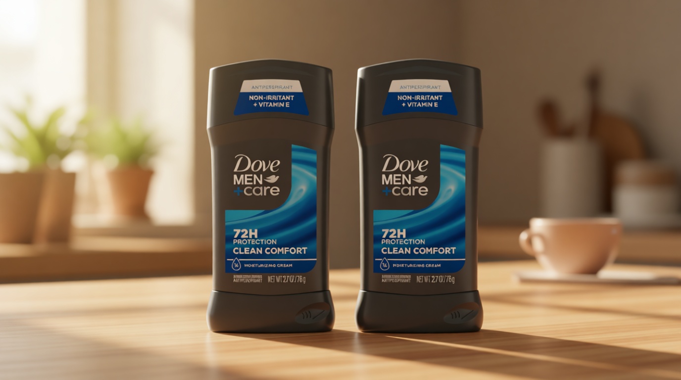 DOVE MEN + CARE Antiperspirant Deodorant Stick Clean Comfort Twin Pack 72-Hour Sweat & Odor Protection Antiperspirant for Men With 1/4 Moisturizing Cream 2.7 oz
