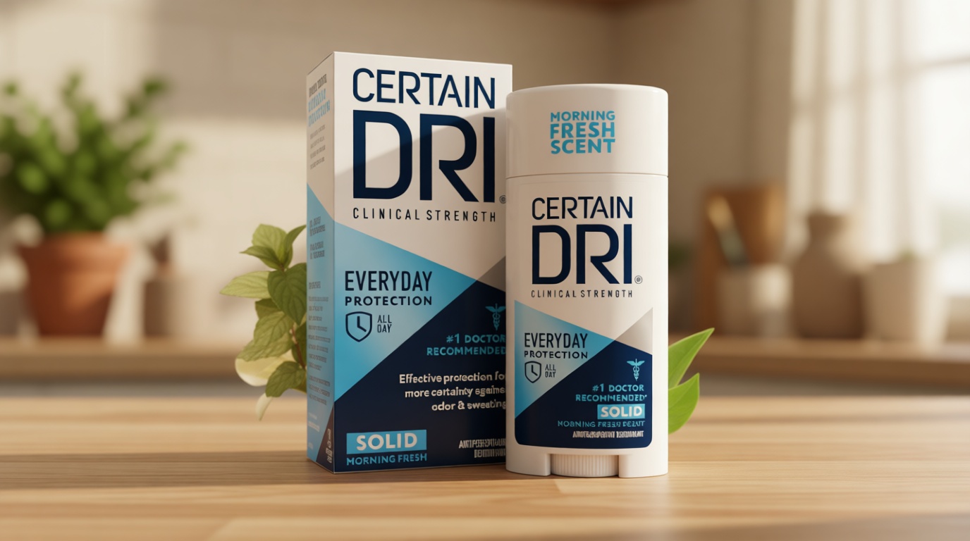 Certain Dri Everyday Strength Clinical Antiperspirant - 72-Hour Sweat Protection for Hyperhidrosis - Doctor-Recommended - Travel-Friendly - Fresh Scent - 2.6 oz (Pack of 1)